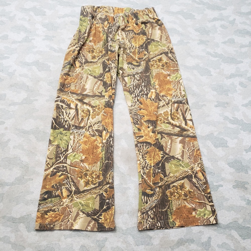 Cabelas Pants Womens Large Tan Camo Pull On Wide Leg Hunting Outdoors